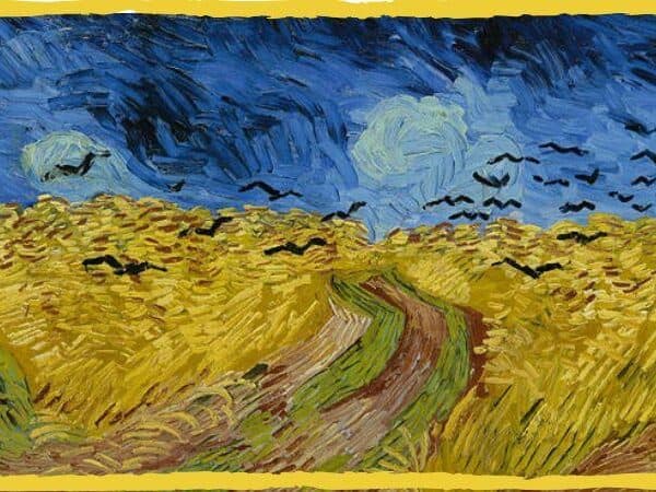 campo de trigo com corvos