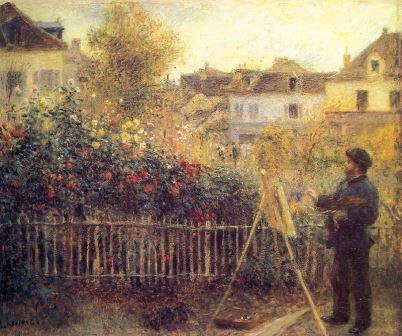 Pierre Auguste Renoir Claude Monet painting in his Garden at Argenteuil