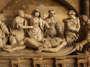 Sepultamento de Jesus. Séc. XVI. Escultura na Igreja de Notre-Dame de Joinville