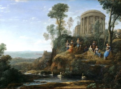 English garden - influenced by Claude Lorrain Apollo and the Muses