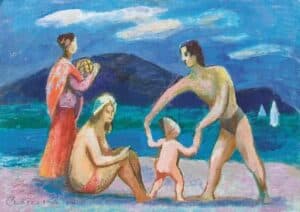 Tempos livres Roman Selsky, Family on Vacations, c. 1975. Wikiart.org