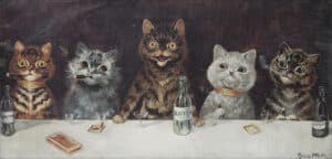 Louis Wain, The Bachelor Party, dates unknown, private collection. Wikimedia Commons.