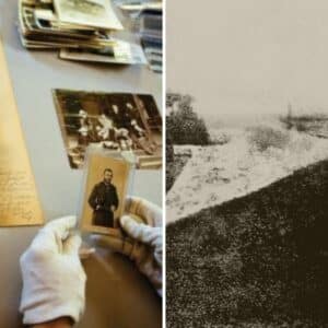 Capa de cursos online certificado de conservação e história de fotos antigas