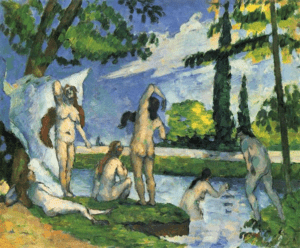 As Banhistas, de Paul Cezanne, 1875. Fonte: Wikiart