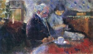 Faça uma pausa Edvard Munch, At The Coffee Table, 1883, Munch Museum, Oslo, Norway.
