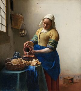 Johannes Vermeer, The Milkmaid, 1658, Rijksmuseum, Amsterdam, Netherlands.