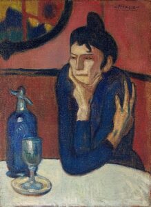 Faça uma pausa Pablo Picasso, Absinthe Drinker, 1901, Hermitage Museum, Saint Petersburg, Russia.