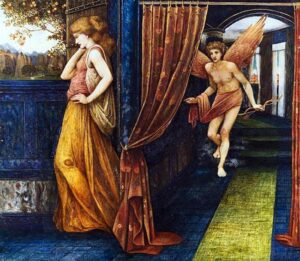 (Cupido) Eros e Psique, por John Roddam Spencer Stanhope, c.1880