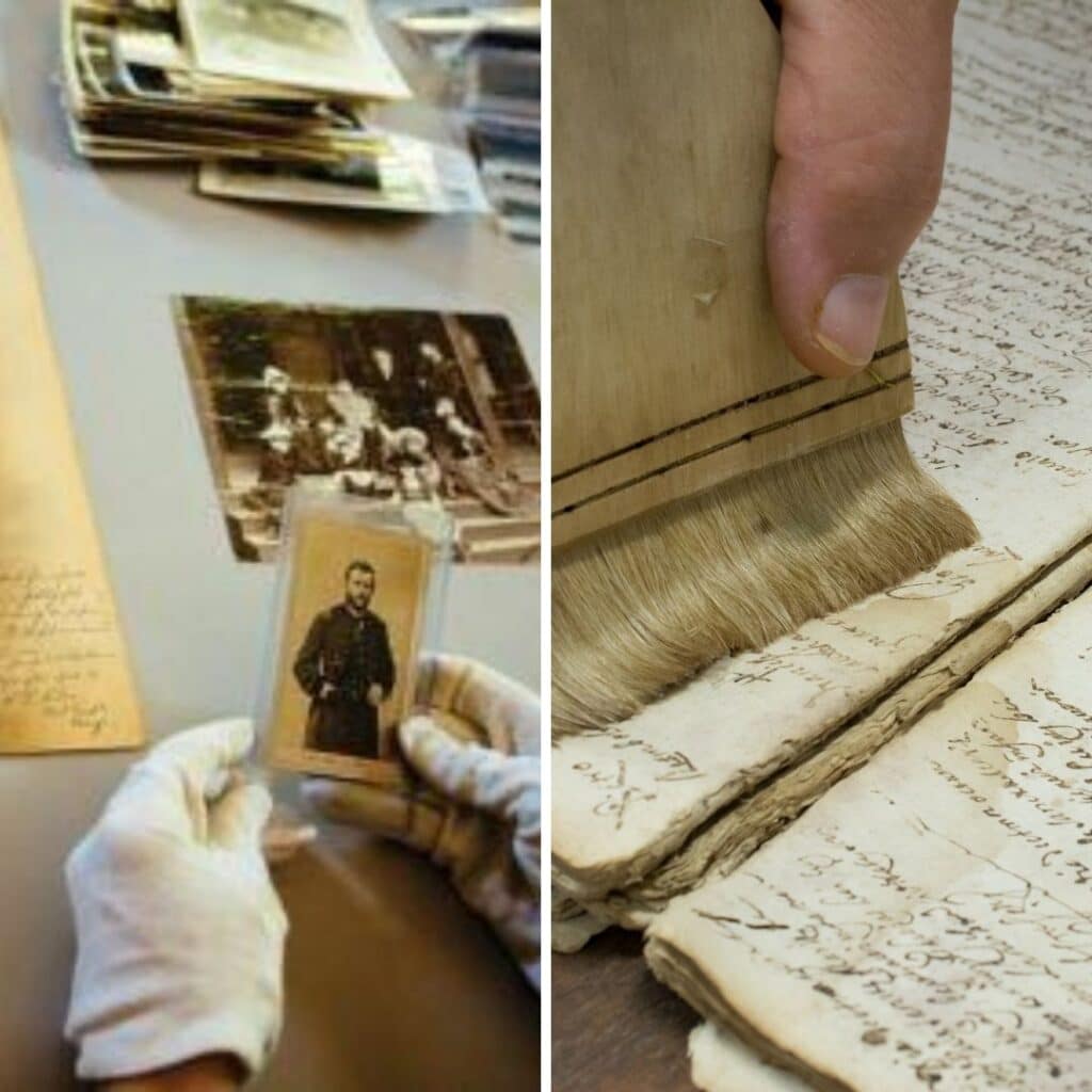 Capa de cursos de Conservação de documentos e fotografias