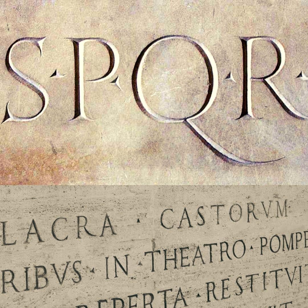 Epigrafe com lema do imperio romano