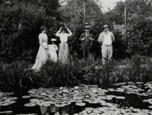 Paul Durand-Ruel and Claude Monet em Giverny, 1900