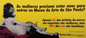 Ação das Guerrilla girls no MASP de São Paulo