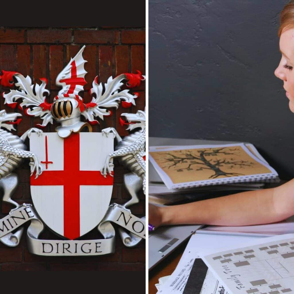 imagem de capa de pacote de 2 cursos online com certificado de genealogia e heráldica