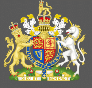 Exemplo de um brasão de armas complexo com diversos elementos